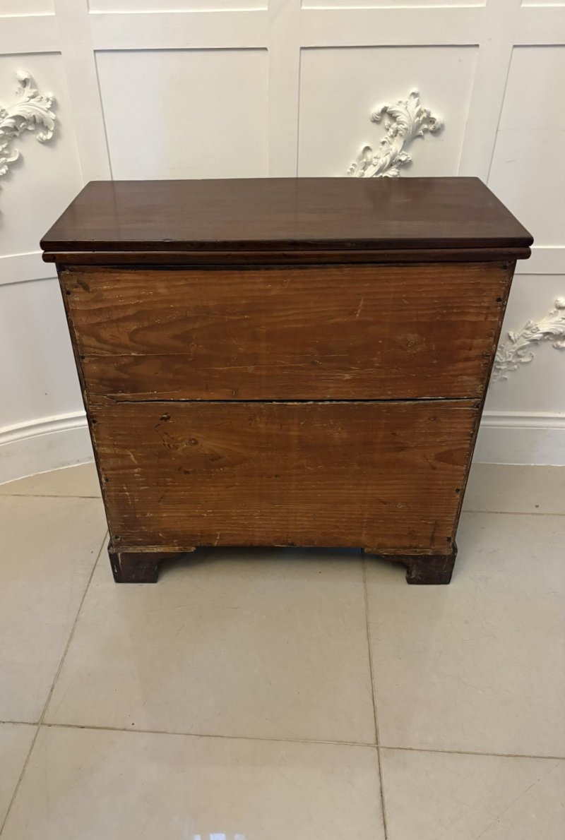 Rare Small Antique George III Quality Mahogany Bachelors Chest of 5 Drawers - Image 11